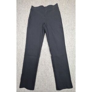 BERKLEY JENSEN Millennium Pant Pull On Womens Medium Stretch Black Grey Plaid